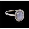 Image 1 : 3.10ct Star Sapphire and Diamond Ring - 14KT White Gold