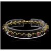 Image 1 : 18.73ctw Multi Gemstone Bracelet - 18KT Yellow Gold