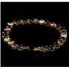 Image 3 : 18.73ctw Multi Gemstone Bracelet - 18KT Yellow Gold