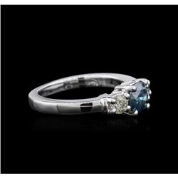 14KT White Gold 1.01ctw Blue Diamond Ring