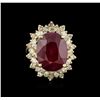 Image 2 : 14KT Yellow Gold 7.34ct Ruby and Diamond Ring