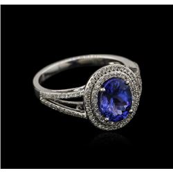 14KT White Gold 1.95ct Tanzanite and Diamond Ring