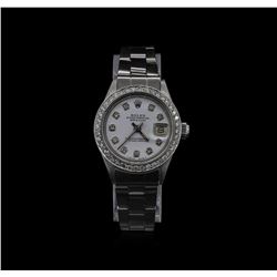 Rolex Stainless Steel Diamond DateJust Ladies Watch