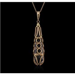 14KT Rose Gold Chandelier Crystal Pendant With Chain