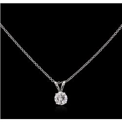 0.47ct Diamond Pendant With Chain - 14KT White Gold