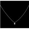 Image 2 : 0.47ct Diamond Pendant With Chain - 14KT White Gold