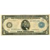 Image 1 : 1914 $5 Blue Seal Federal Reserve Note