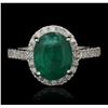 Image 1 : 14KT White Gold 3.35ct Emerald and Diamond Ring