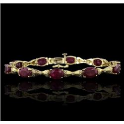 14KT Yellow Gold 15.30ctw Ruby Bracelet