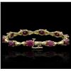 Image 2 : 14KT Yellow Gold 15.30ctw Ruby Bracelet