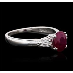 14KT White Gold 1.32ct Ruby and Diamond Ring