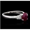 Image 1 : 14KT White Gold 1.32ct Ruby and Diamond Ring