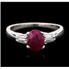 Image 2 : 14KT White Gold 1.32ct Ruby and Diamond Ring