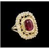 Image 1 : 3.57ct Ruby and Diamond Ring - 14KT Yellow Gold