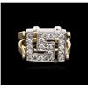 Image 2 : 14KT Two-Tone Gold 0.90ctw Diamond Ring