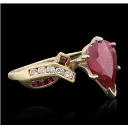 14KT Yellow Gold 2.95ctw Ruby and Diamond Ring