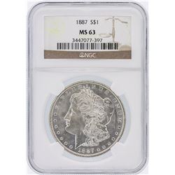 1887 NGC MS63 Morgan Silver Dollar