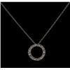 Image 1 : 0.10ctw Diamond Circle Pendant With Chain - 10KT White Gold