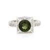 Image 2 : 14KT White Gold 1.88ct Green Tourmaline and Diamond Ring