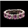 Image 2 : 14KT White Gold 1.48ctw Pink Sapphire and Diamond Ring