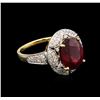 Image 1 : 5.37ct Ruby and Diamond Ring - 14KT Yellow Gold