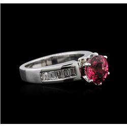 Platinum 1.86ct Tourmaline and Diamond Ring