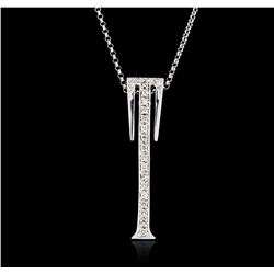 14KT White Gold 0.18ctw Diamond Pendant With Chain