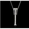 Image 1 : 14KT White Gold 0.18ctw Diamond Pendant With Chain