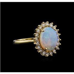 4.58ct Opal and Diamond Ring - 14KT Yellow Gold