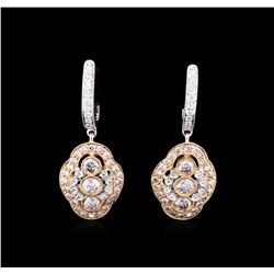 1.39ctw Diamond Earrings - 18KT Two-Tone Gold