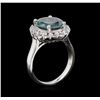Image 3 : 3.50ct Green Tourmaline and Diamond Ring - 14KT White Gold
