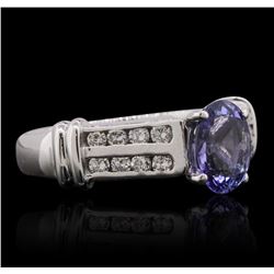 14KT White Gold 1.90ct Tanzanite and Diamond Ring