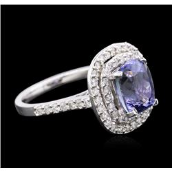 14KT White Gold 3.10ct Tanzanite and Diamond Ring