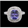 Image 2 : 14KT White Gold 3.10ct Tanzanite and Diamond Ring