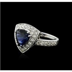 18KT White Gold 2.25ct Sapphire and Diamond Ring