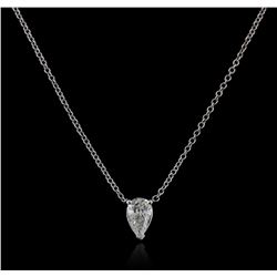 14KT White Gold 0.38ct Diamond Solitaire Necklace