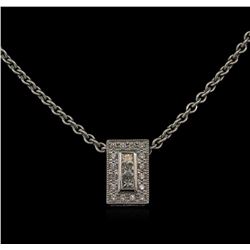 0.41ctw Diamond Pendant With Chain - 18KT White Gold