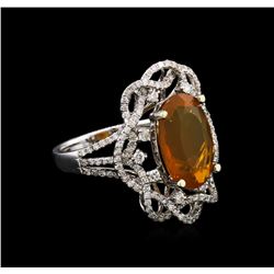 3.94ct Opal and Diamond Ring - 18KT White Gold