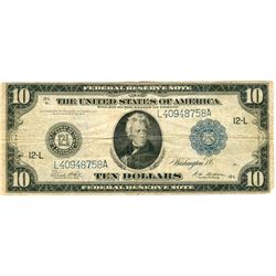 1914 $10 Blue Seal Federal Reserve Note