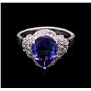 2.41ct Tanzanite and Diamond Ring - 14KT White Gold