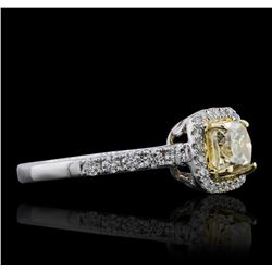 14KT White Gold 1.05ct SI1/Light Yellow Diamond Ring