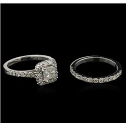 1.50ctw Diamond Wedding Ring Set - 14KT White Gold