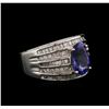 2.07ct Tanzanite and Diamond Ring - 18KT White Gold