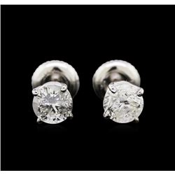 1.22ctw Diamond Stud Earrings - 14KT White Gold