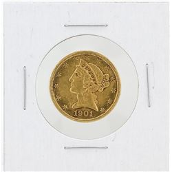 1901-S $5 VF Liberty Head Half Eagle Gold Coin