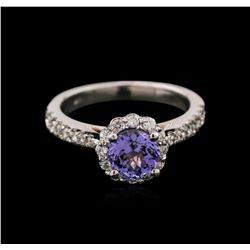 1.13ct Tanzanite and Diamond Ring - 14KT White Gold