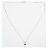 Image 8 : 0.70ct Diamond and Sapphire Pendant With Chain - 14KT White Gold