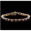 Image 1 : 14.70ctw Ruby and Diamond Bracelet - 14KT Yellow Gold