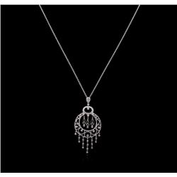 0.26ctw Diamond Pendant With Chain - 18KT White Gold