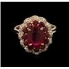 Image 2 : 3.43ctw Ruby and Diamond Ring - 14KT Rose Gold